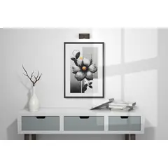 GENERICO - Arte Floral Monocromático con Acentos Amarillos