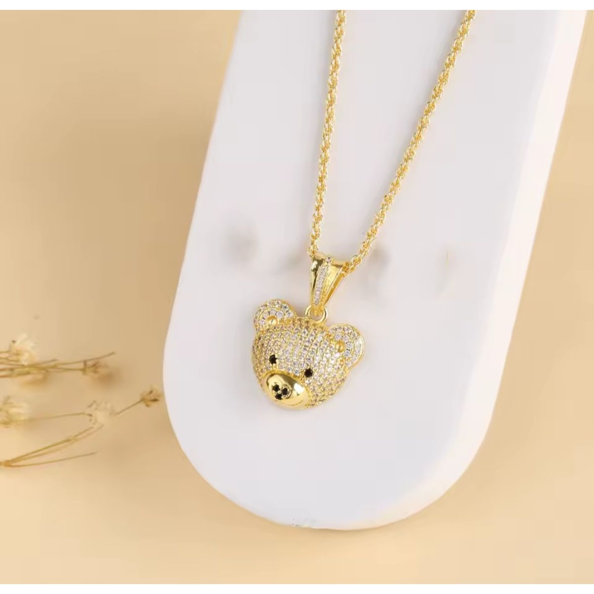 GENERICO - Collar OSITO carita en Acero  Inoxidable