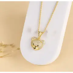 GENERICO - Collar OSITO carita en Acero Inoxidable