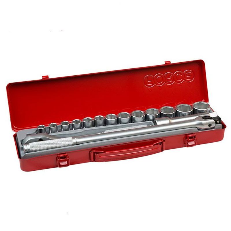 FORCE - Juego de Dados Force 4161 Set 16 Piezas Hexagonales 1/2" Cromo Vanadio