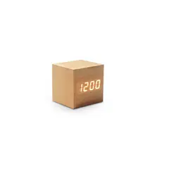 TECNOLAB - Reloj Despertador Cubo De Madera Digital Pantalla Led - Ps