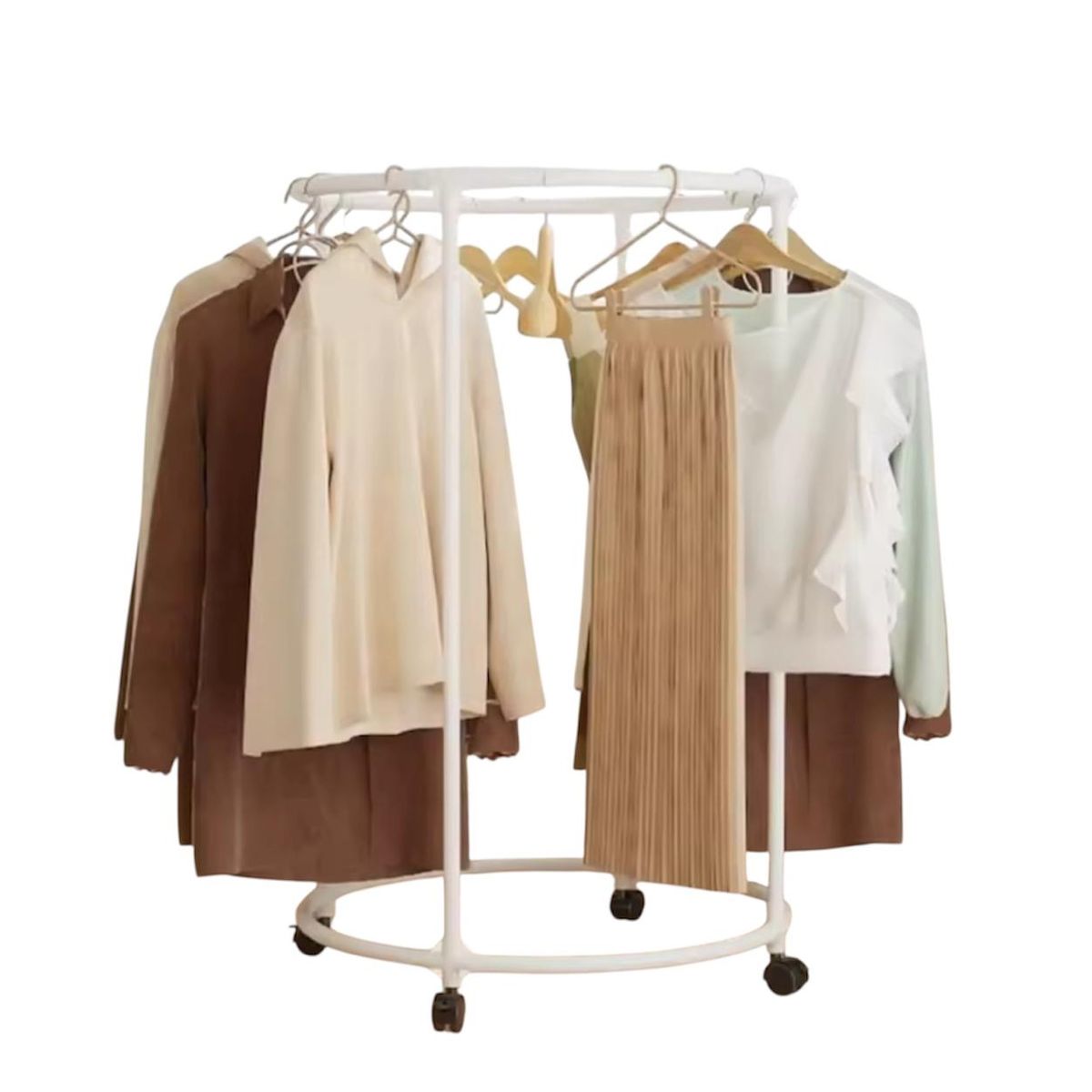 GENERICO - Perchero Giratorio Exhibidor Organizador Colgador De Ropa Blanco