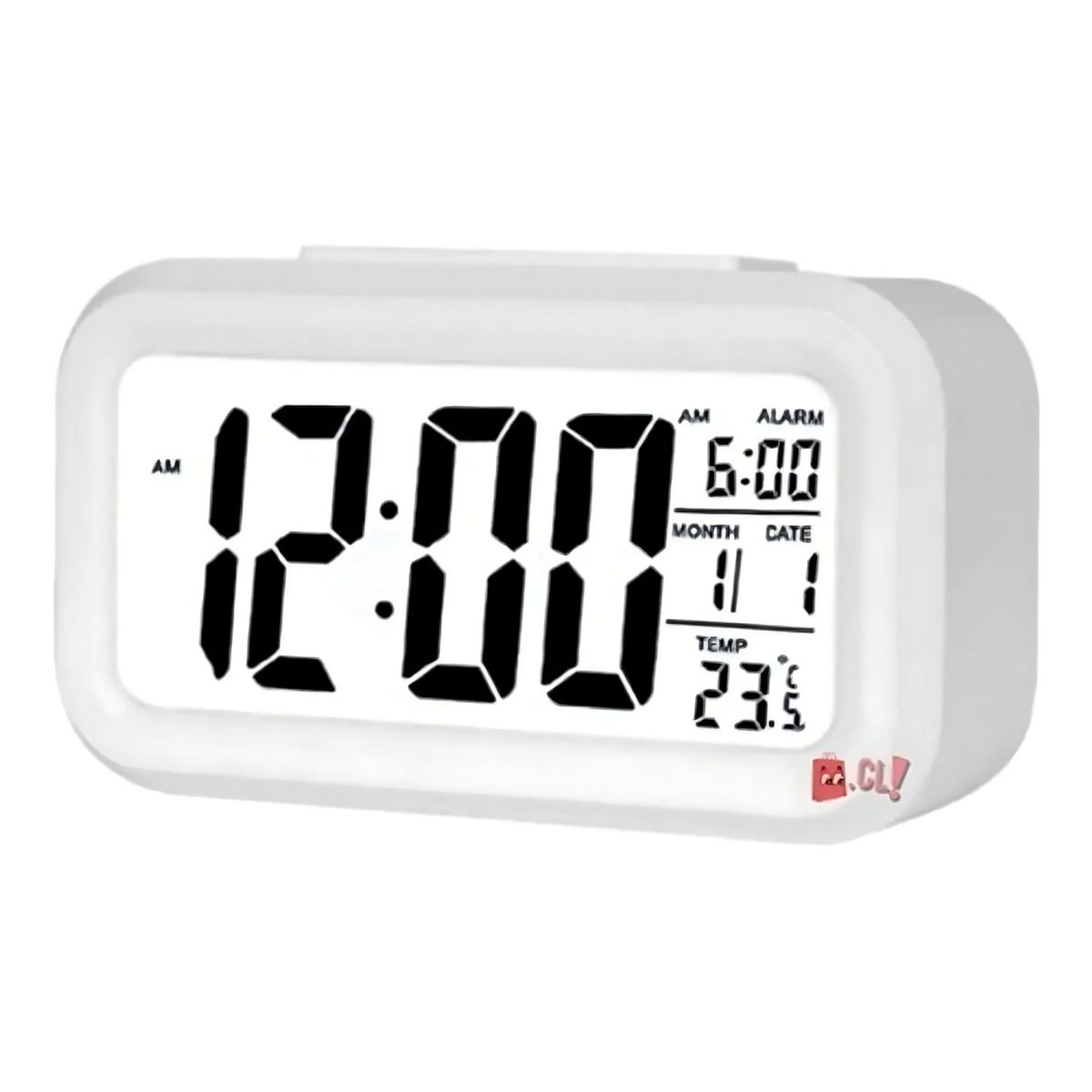 DBLUE - Reloj Despertador Digital Pantalla Lcd Color Blanco - Ps