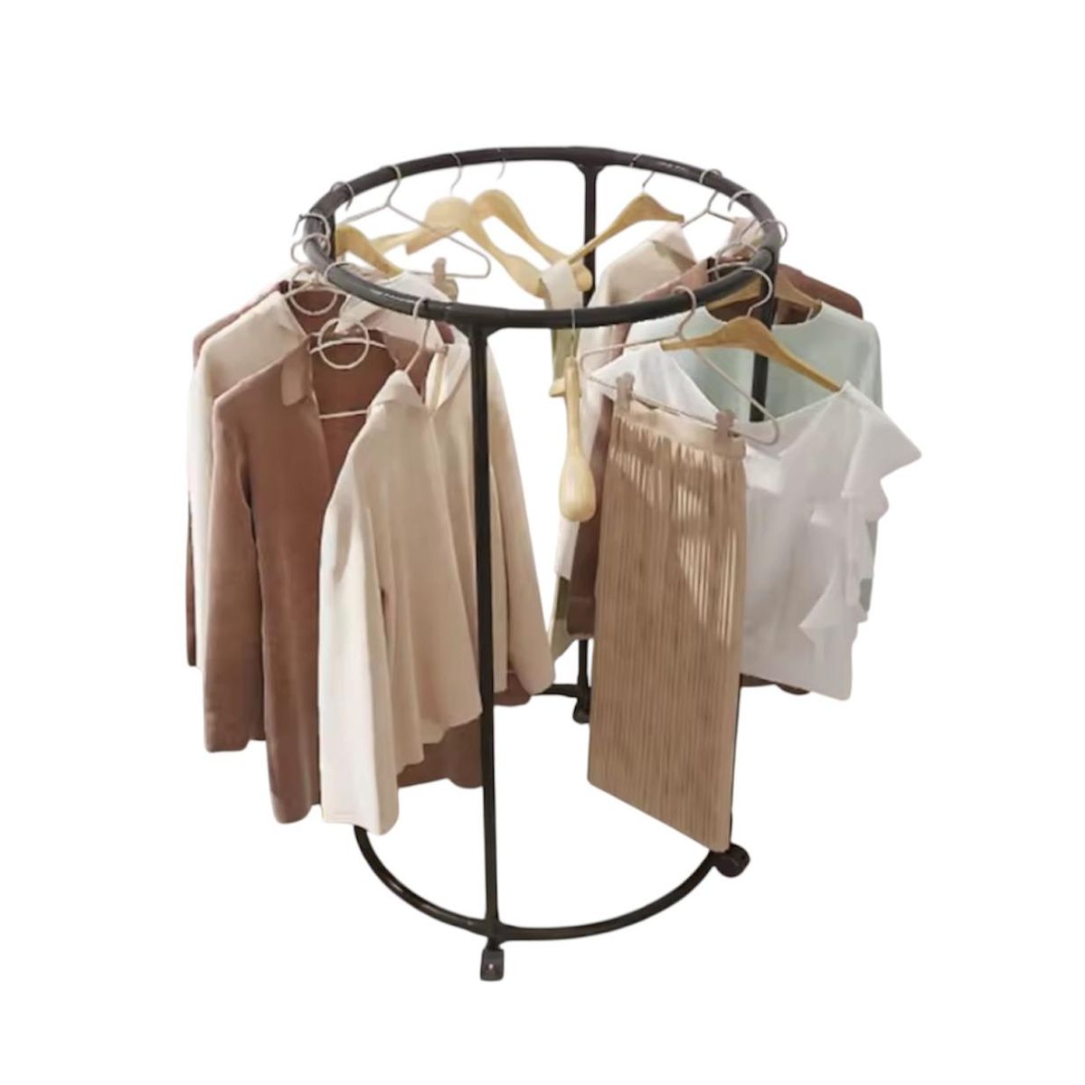 GENERICO - Perchero Giratorio Exhibidor Organizador Colgador De Ropa Negro