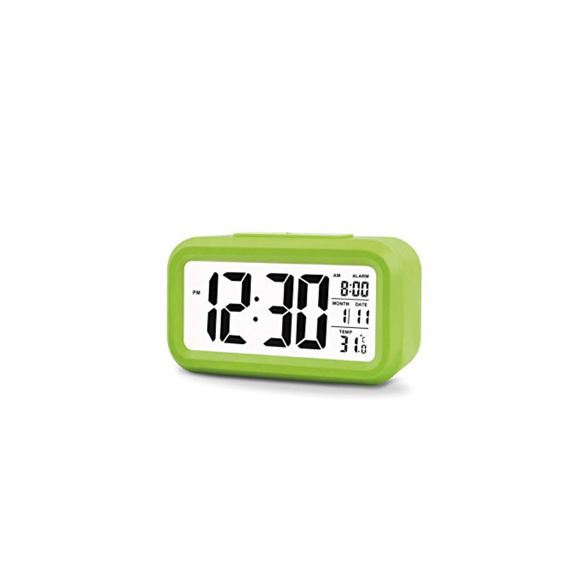 TECNOLAB - Reloj Despertador Pantalla Lcd Fecha Y Calendario Verde - Ps