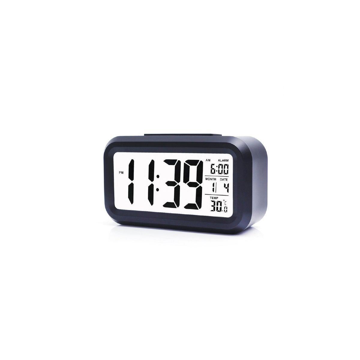 TECNOLAB - Reloj Despertador Pantalla Lcd Fecha Y Calendario Negro - Ps