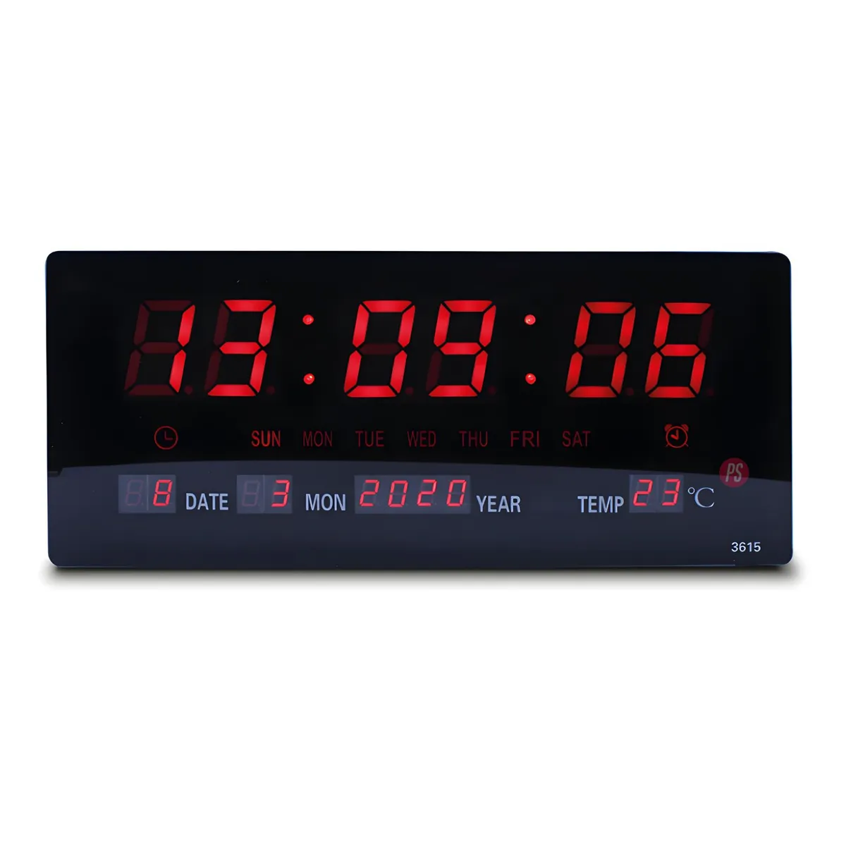 TECNOLAB - Reloj Mural Digital con Calendario y Temperatura 12-24H - PS