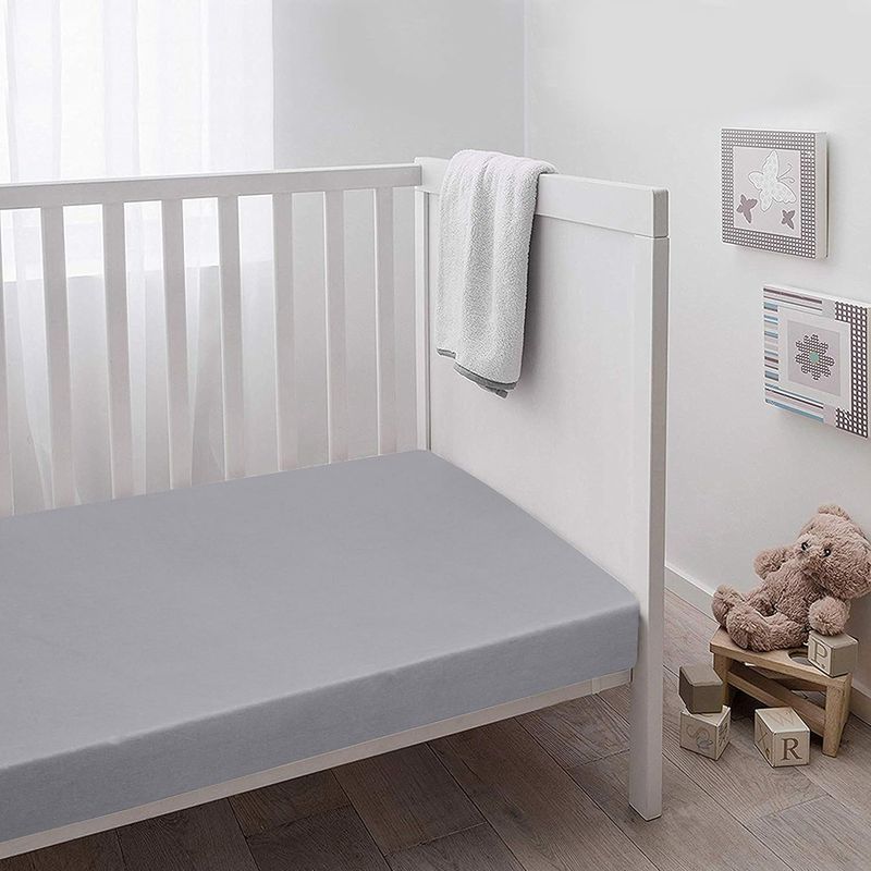 GENERICO - Set 2 sábanas bajeras jersey algodón para cuna GRIS