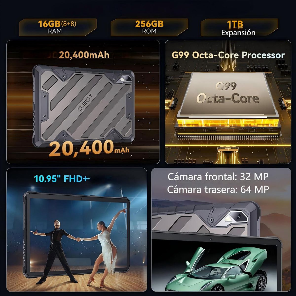 CUBOT - Cubot Kingkong Tab2 Tableta 16GB+256GB 20400mAh Doble SIM