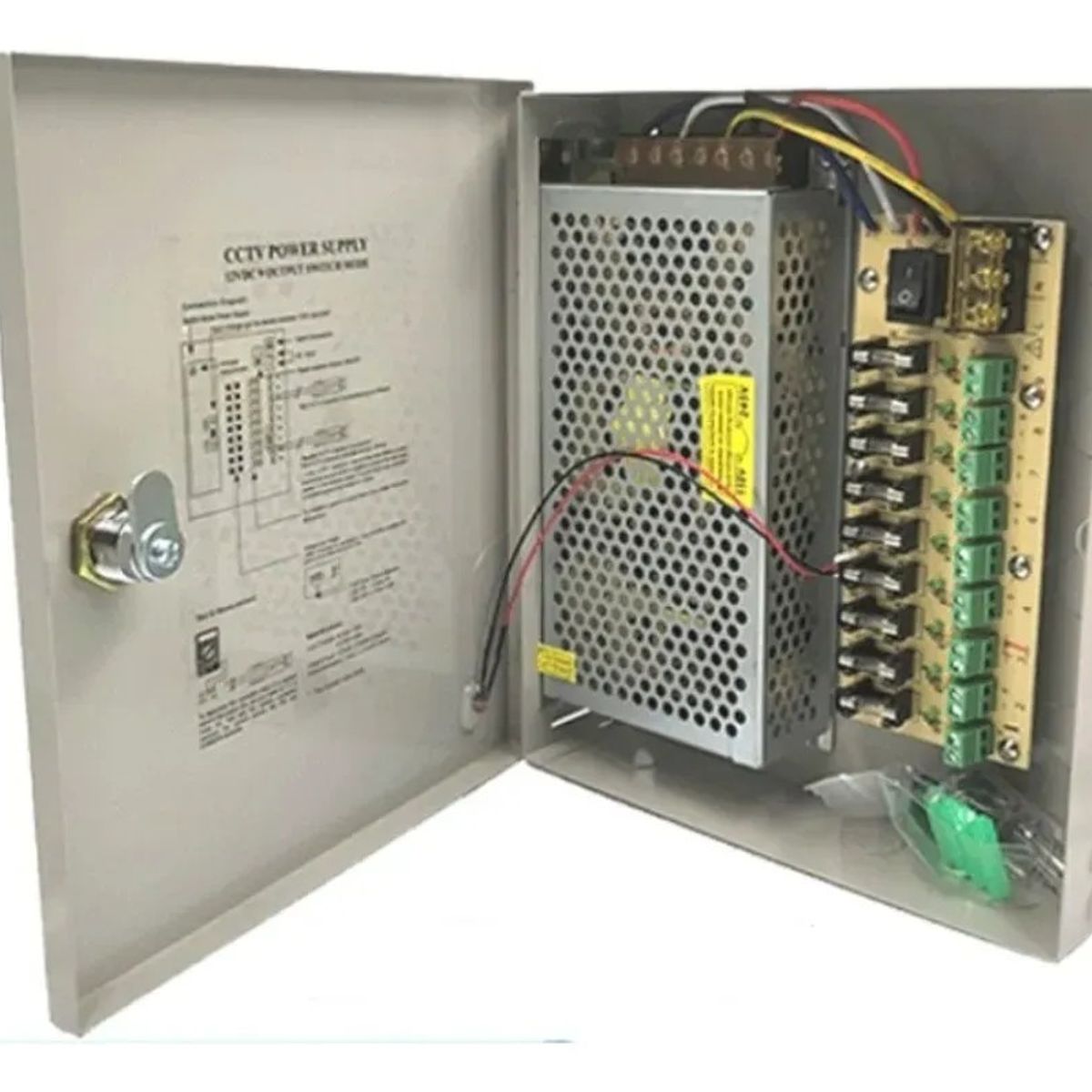 KUANGYE - Fuente De Poder Para 9 Cámara Cctv Dc12v 15a