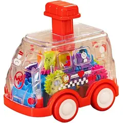 VATYERTY - Auto de juguete transparente con engranajes a friccion Rojo