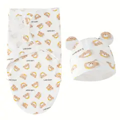 VATYERTY - Conjunto de manta y gorro para recién nacidos - Blanco