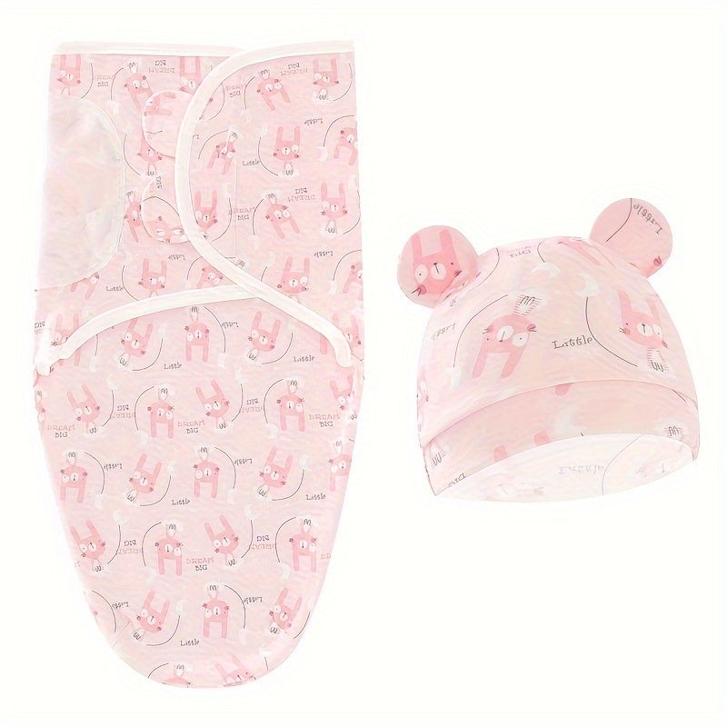 VATYERTY - Conjunto de manta y gorro para recién nacidos - Rosado