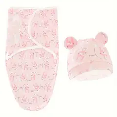 VATYERTY - Conjunto de manta y gorro para recién nacidos - Rosado