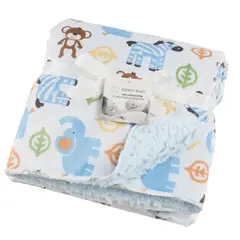 VATYERTY - Manta de Doble Capa con Estampado de Dibujos Animados Para Bebés - Azul