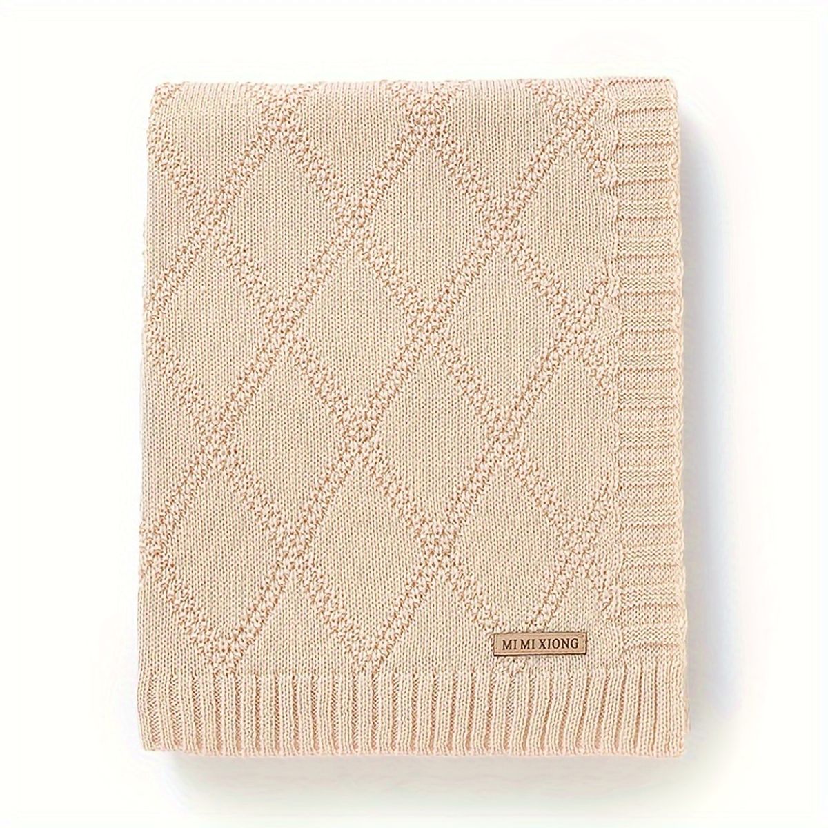 VATYERTY - Manta de Punto de Rombos Para Bebés - Rosa