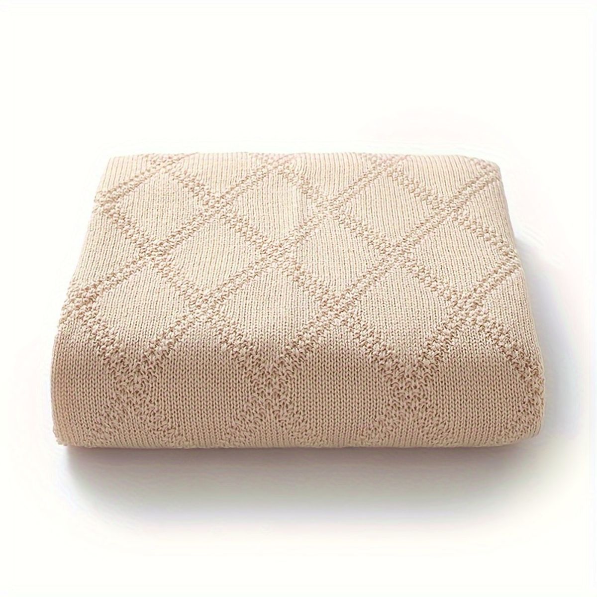 VATYERTY - Manta de Punto de Rombos Para Bebés - Rosa