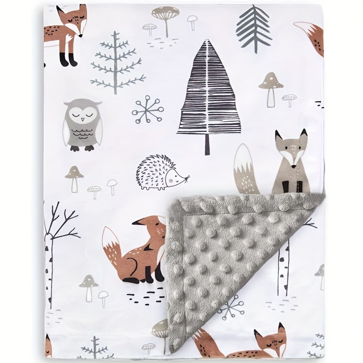 VATYERTY - Manta de bebé con Estampado de Animales - Gris