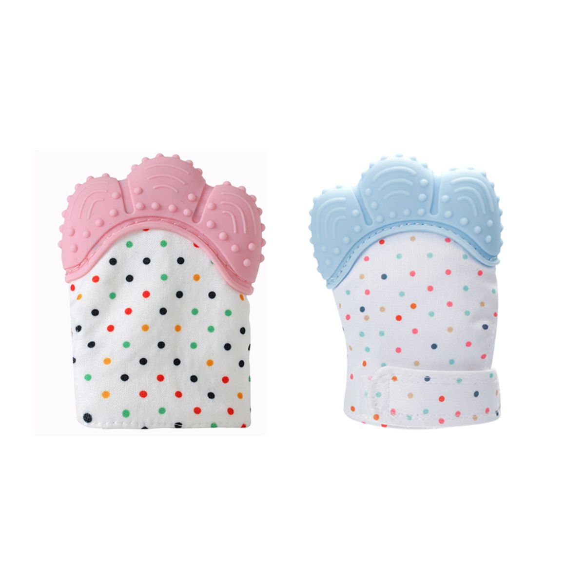 VATYERTY - Paquete de 2 Guantes Mordedor Para Bebés con Estampado de Lunares
