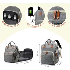 VATYERTY - Mochila Maternal Impermeable con Accesorios - Gris