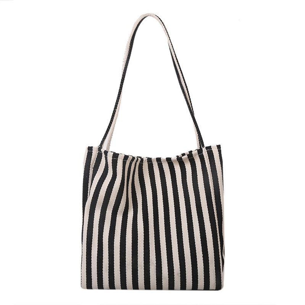 VATYERTY - Bolso de Hombro de lona a rayas negras