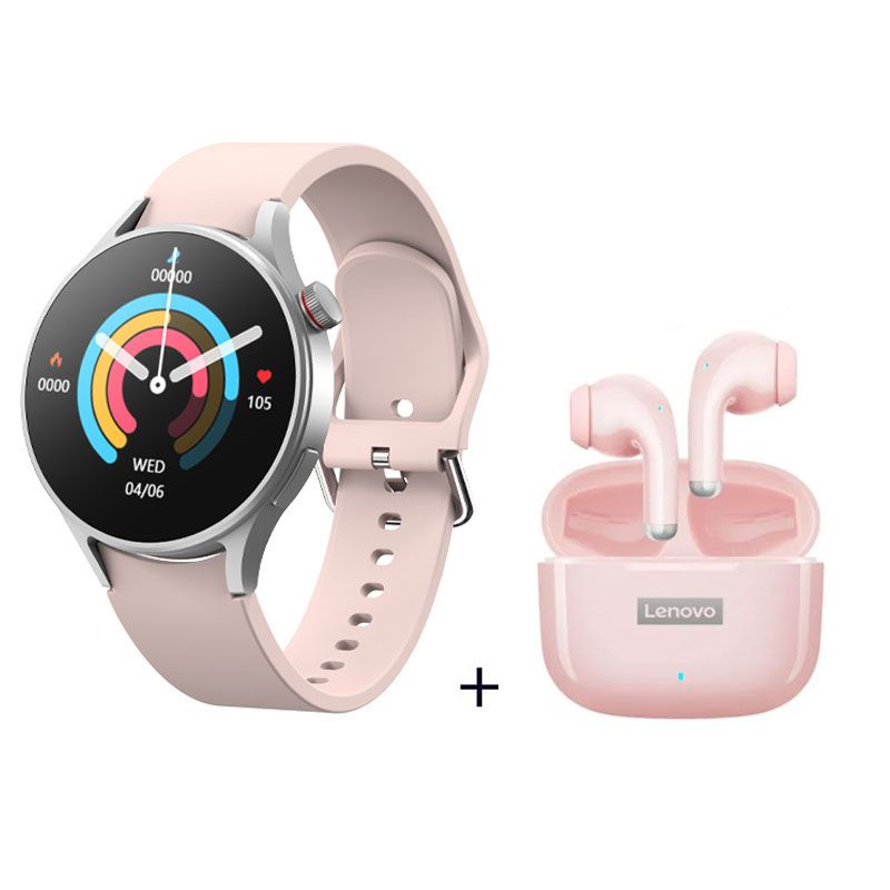 LENOVO - Reloj inteligente de moda y Lenovo LP40Pro Rosa