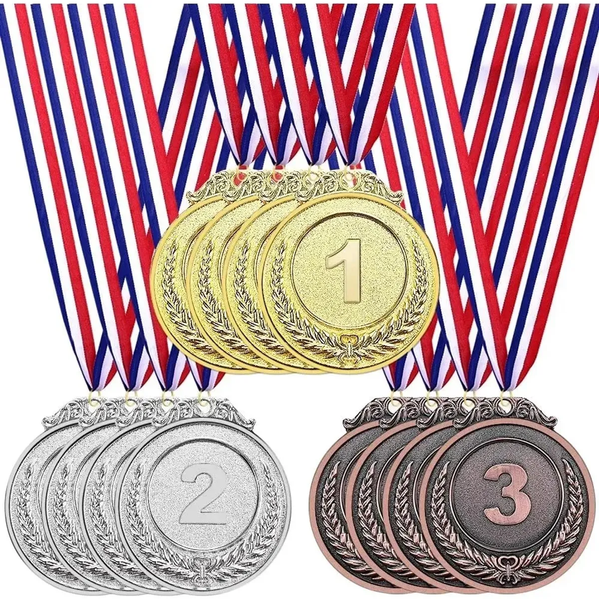 KUANGYE - 12pzs Medallas Metal De Oro Plata Bronce Deportivas