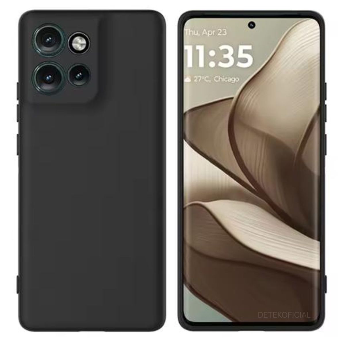 GENERICO - Carcasa Silicona Color Para Motorola Edge 60 Pro - Negro