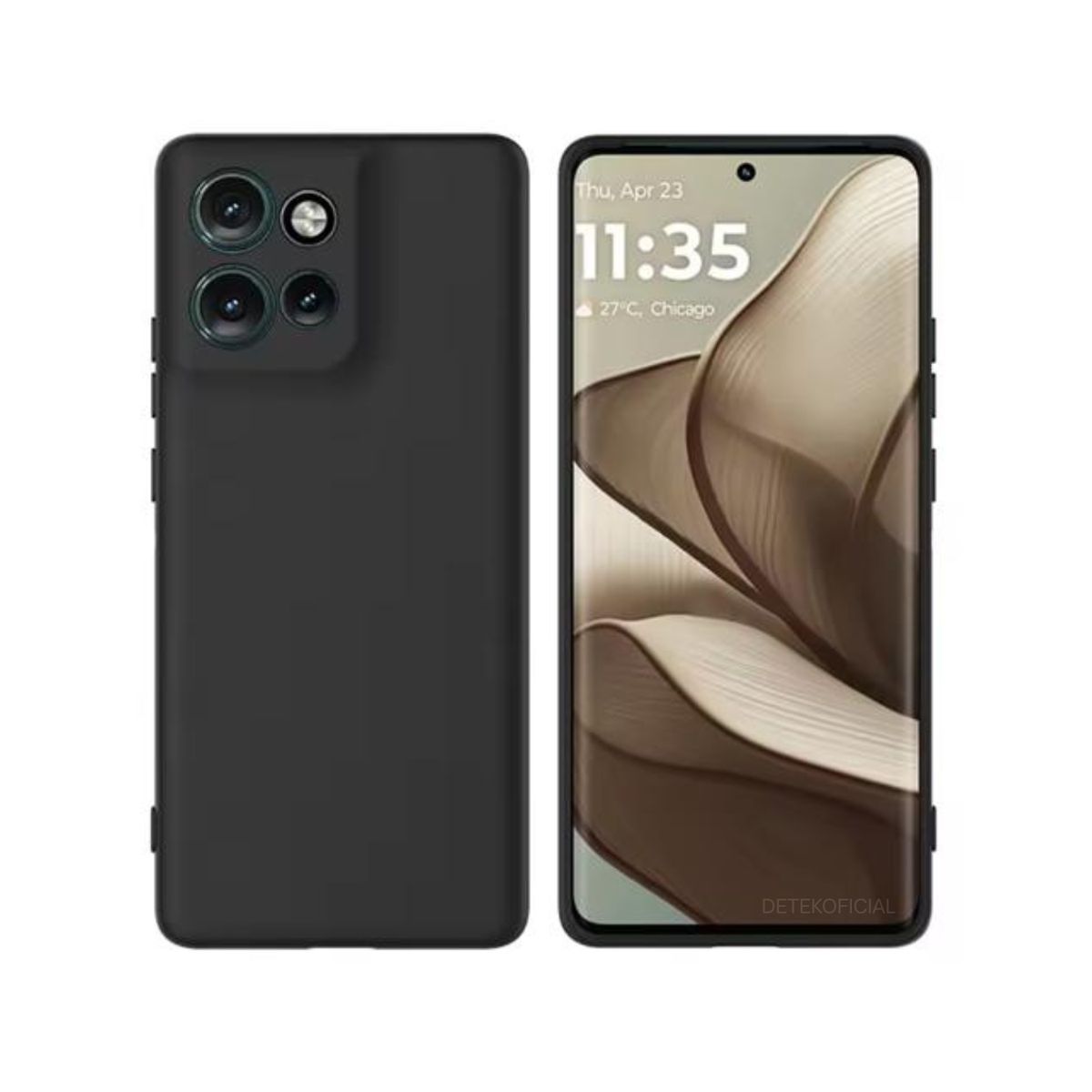 GENERICO - Carcasa Silicona Color Para Motorola Edge 60 Pro - Negro