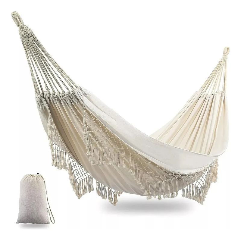 GENERICO - Hamaca Con Borlas Para Exteriores 150x200cm Columpios Silla