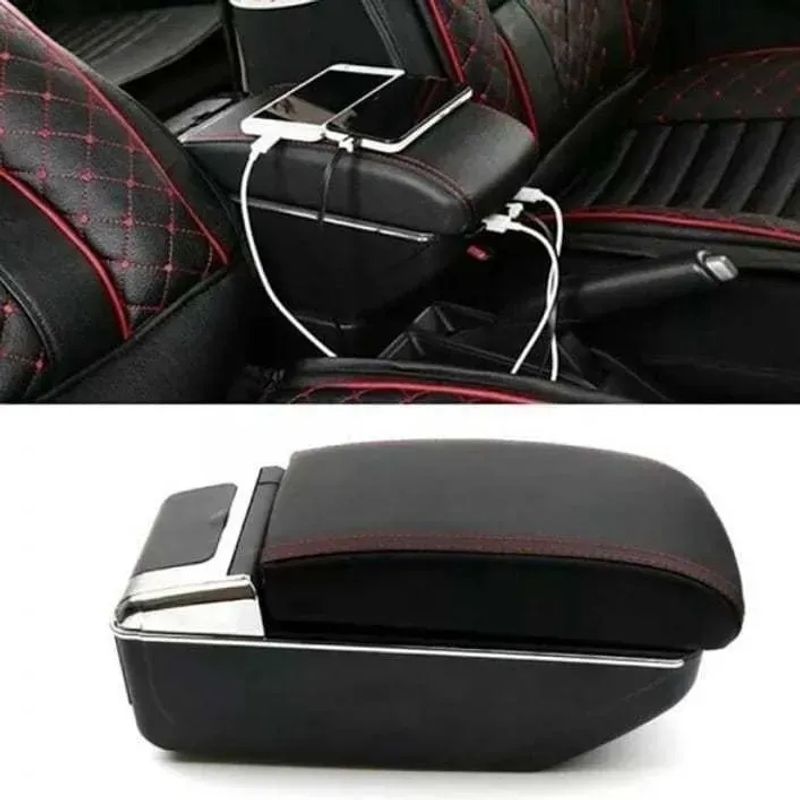GENERICO - Portavasos Apoyabrazos Auto Universal Base Extensible 7 Usb