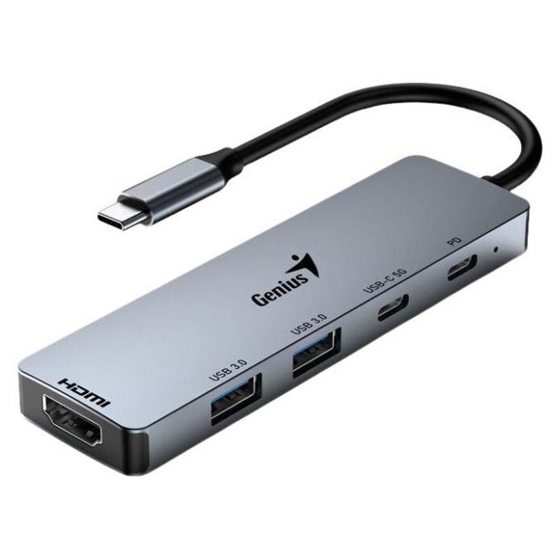 GENIUS - HUB 5 EN 1 PLUG TIPO C  JACK HDMI  PD  USB 30