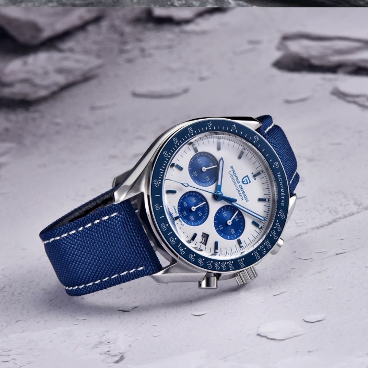 PAGANI - Reloj Hombre PAGANI SPEEDMASTER BLUE SPORT Cristal de Zafiro