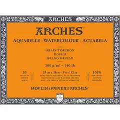 ARCHES - Block Acuarela 300gr Grano Grueso 20 Hojas 23 x 31 cm