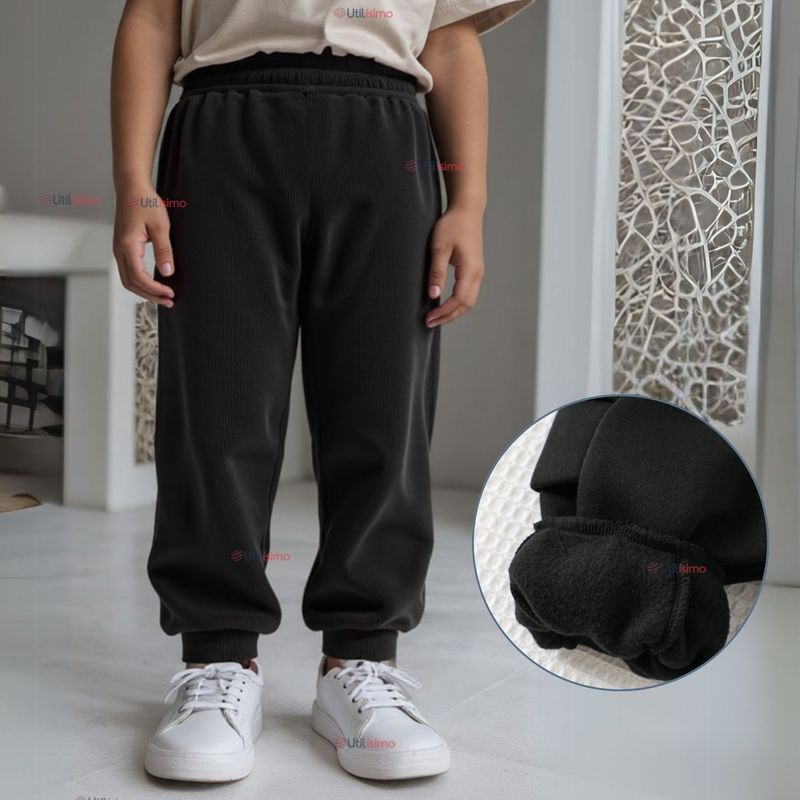 JUMP KIDS - Buzo Forrado de Polar Niños Pantalón Negro