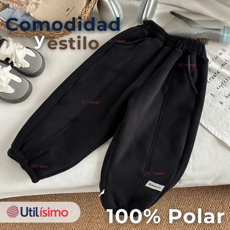 JUMP KIDS - Buzo Forrado de Polar Niños Pantalón Negro