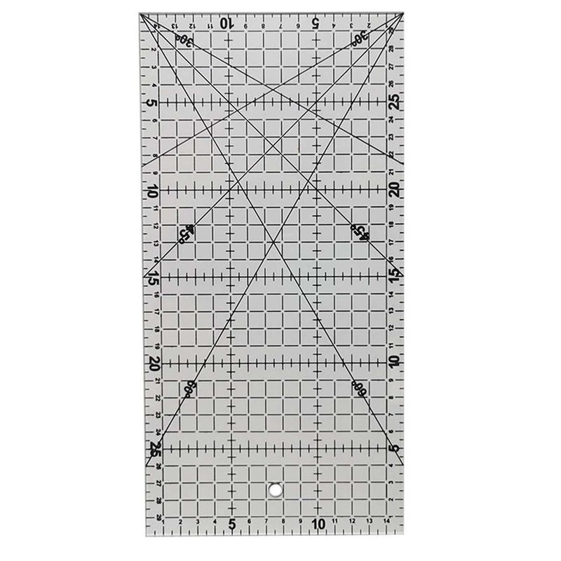 GENERICO - Regla Patchwork Quilting 30x15cm con ángulos 30-45-60 grados