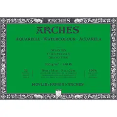 ARCHES - Block Acuarela 300gr Grano Fino 20 Hojas 36 x 51 cm