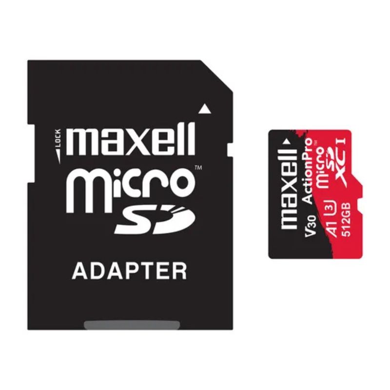 MAXELL - MEMORIA MICRO SD MAXELL 8K 100MBS 512GB A1 V30 MCSD-512U3