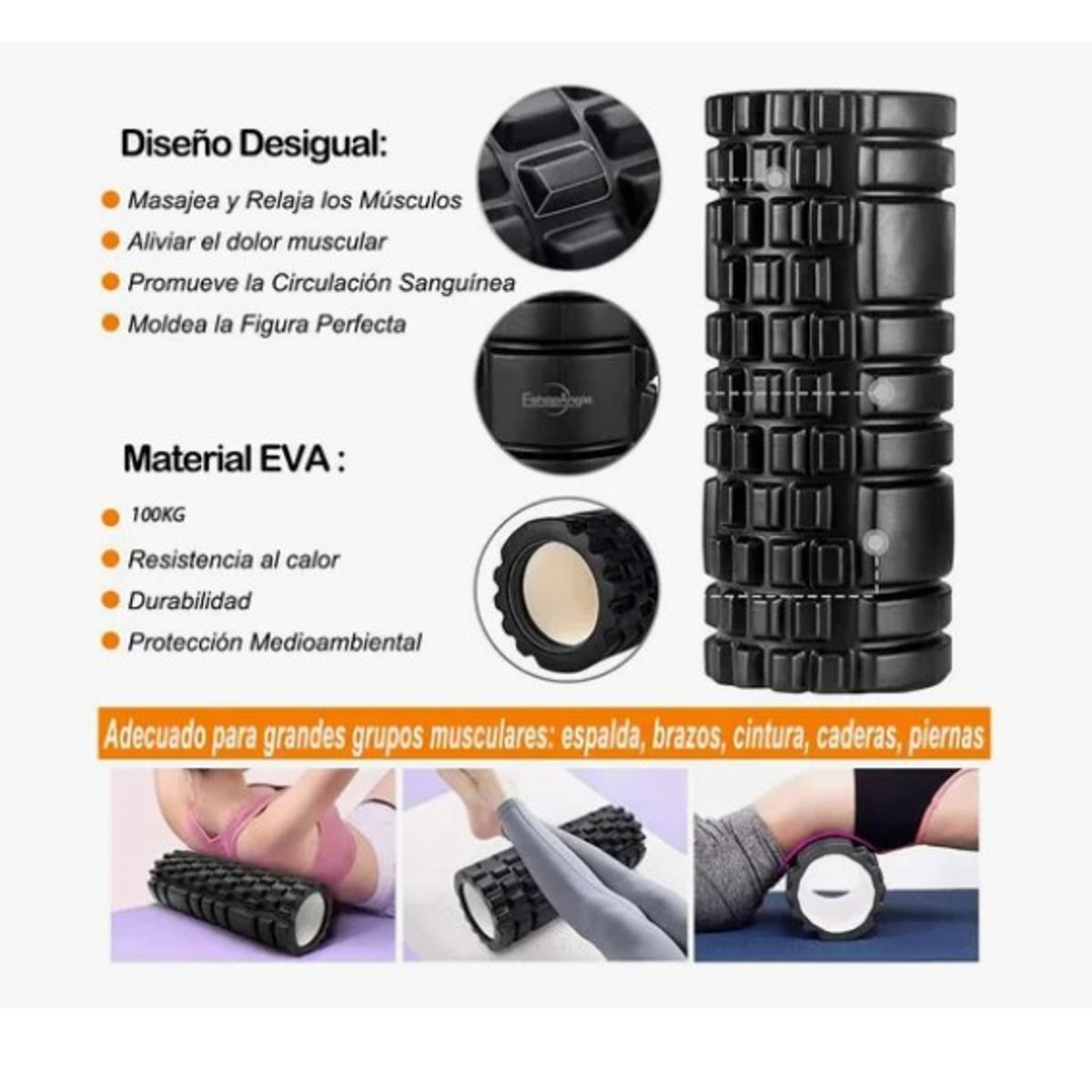 ESHOPANGIE - Set 9en1 Rodillo Completo Elongacion Masaje Roller Foam Yoga