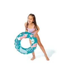 INTEX - Flotador Inflable Anillo Ring 61 cm, Celeste