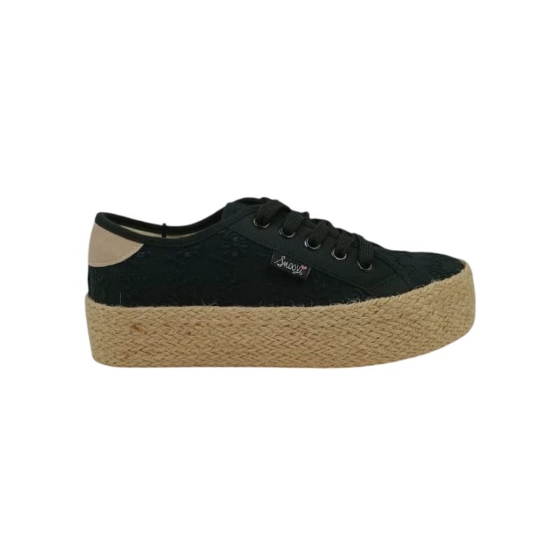 HERIEL - Zapatilla Negra Textil Mujer