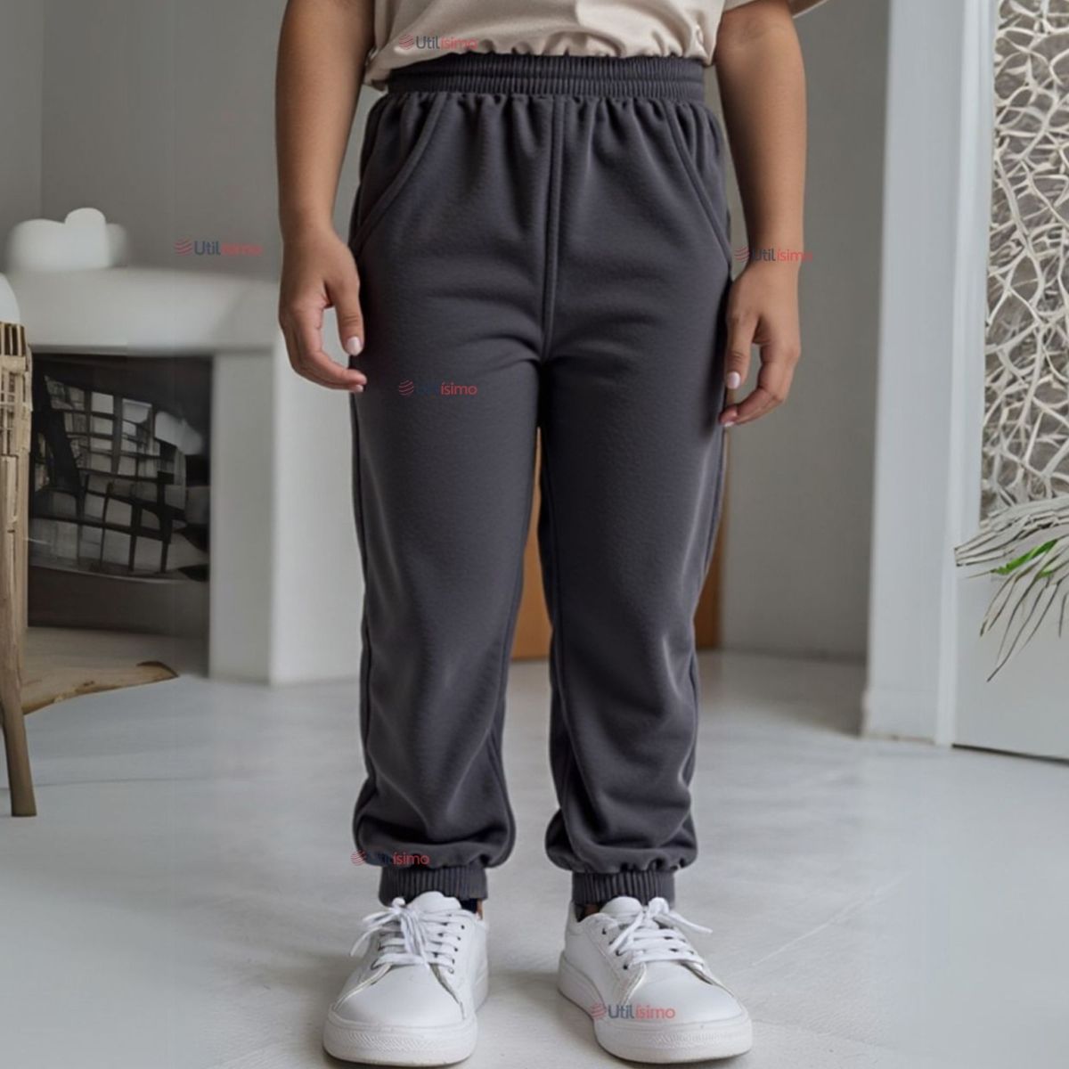 JUMP KIDS - Buzo Forrado de Polar Niños Pantalón Gris