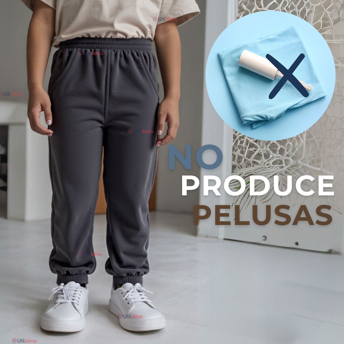 JUMP KIDS - Buzo Forrado de Polar Niños Pantalón Gris