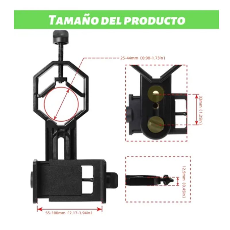 GENERICO - Adaptador Soporte Universal Celular Monocular Telescopio