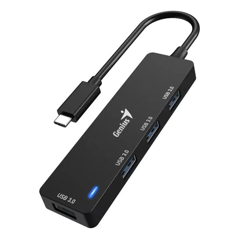 GENIUS - HUB 4 in 1 PLUG TYPE-C to JACK USB 30-UH-400-BK