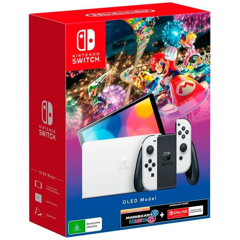 NINTENDO - Consola Nintendo Switch Oled White + Mk8 digital