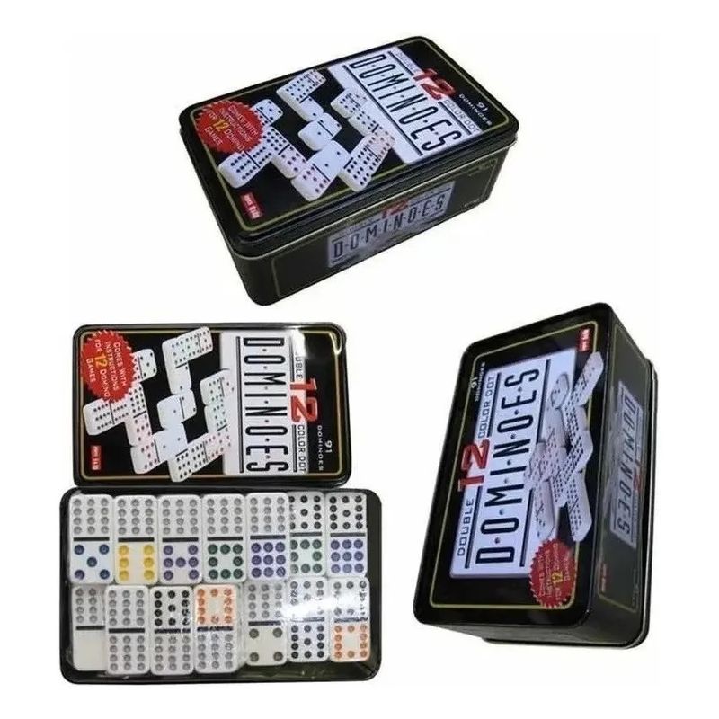 GENERICO - Domino Chancho Juego Dominó Caja Metálica 91 Piezas
