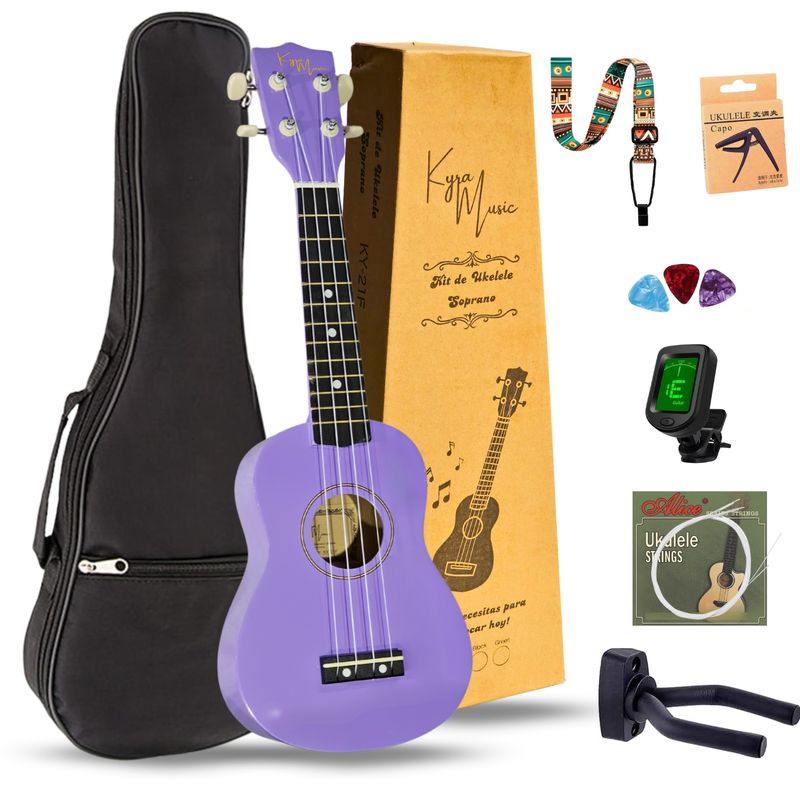 GENERICO - Ukelele Soprano Concierto Acustico Kyra Kit Funda Accesorios