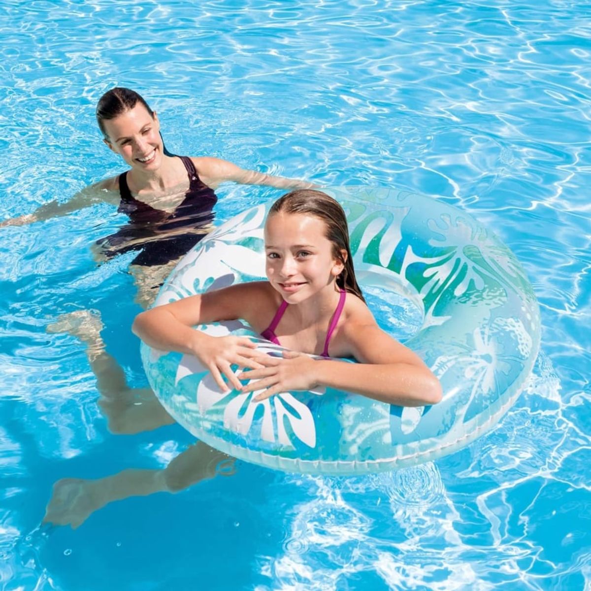 INTEX - Flotador Inflable Anillo Tropical INTEX 91 cm, Celeste